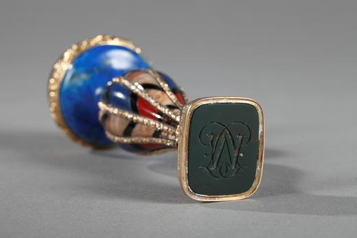 seal, lapis, gold, Charles X, turquoise