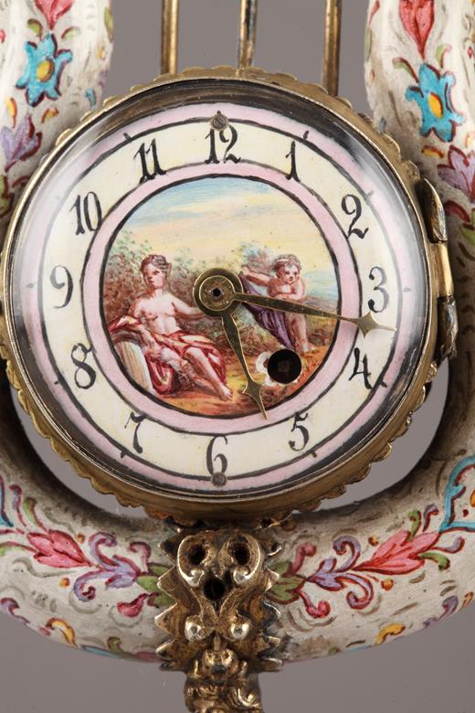 Vienna, clock, enamel, Hermann Boehm, Ratzendorfer, 19th, century, Viennese