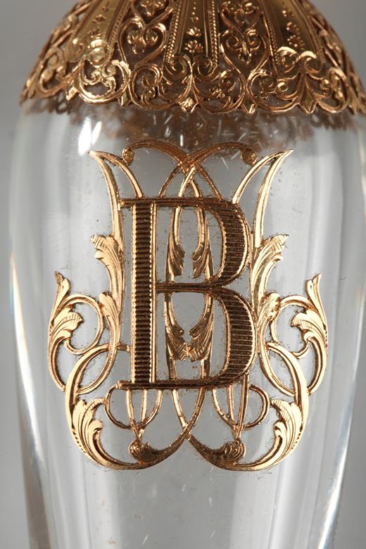 scent bottle, perfum flask, gold , crystal, perfume, 19th century, Napoleon III