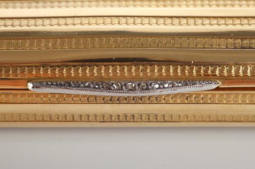 gold, box; cigarette, case, diamond, XXth century, Husson, grattoir