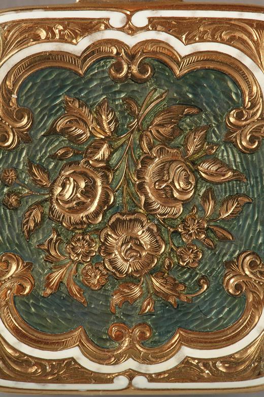 Gold and enamel box. Late 19th-century. 