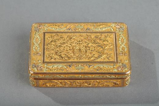 gold, boxe, snuff-box, Restauration, Charles X, Scrolls