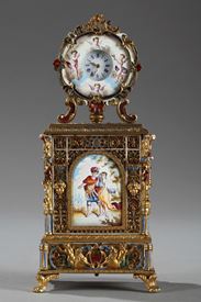 19th century Viennese enamel clock. 