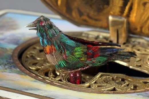 An Antique Karl Griesbaum Singing Bird Box Automaton