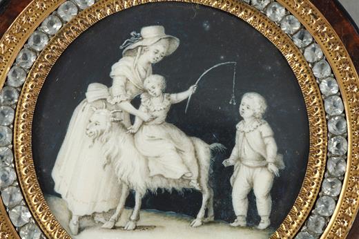 grisaille, ivory, miniature, 18 century, antic,