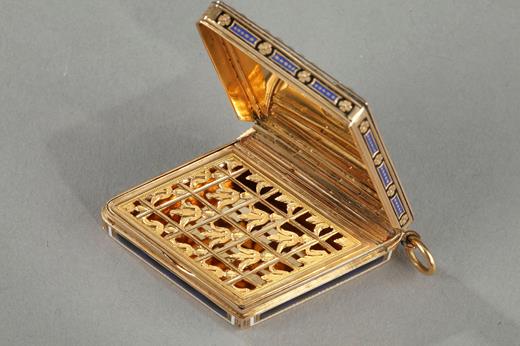 Rémond, Lamy, Mercier .enamel, swiss, perfum, vinaigrette, gold, 19th century, Richter
