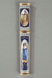 GOLD AND ENAMEL CASE. LATE 18TH CENTURY SWISS CRAFTSMANSHIP. 