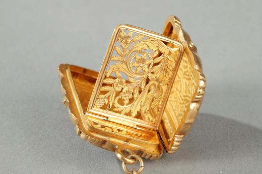 gold, enamel, perfume, vinaigrette, ring, jewellery, 19th Century, Restauration, Charles X