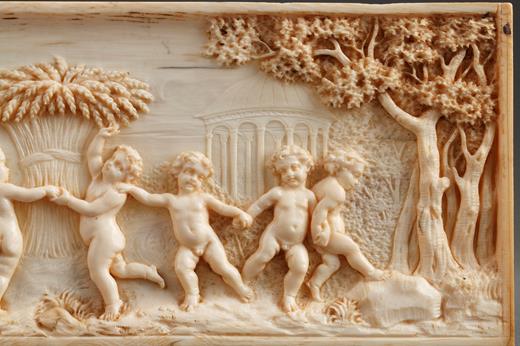 ivory, plaque, putti, Cèrès, neoclassical, early 19th, century