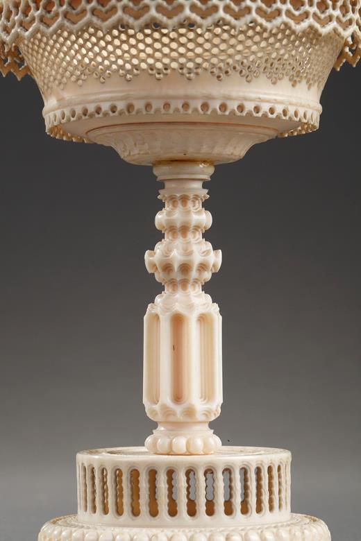 Early 19th century TURNED and carved IVORY CUPs.