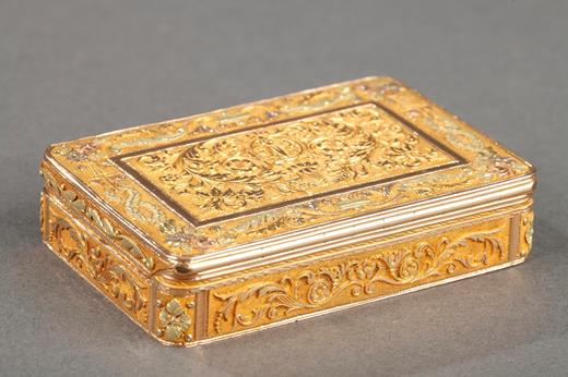 gold, boxe, snuff-box, Restauration, Charles X, Scrolls