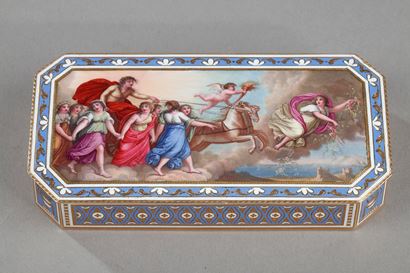  End-18th century SWISS ENAMELLED GOLD SNUFF-BOX BY GUIDON, RÉMOND & GIDE