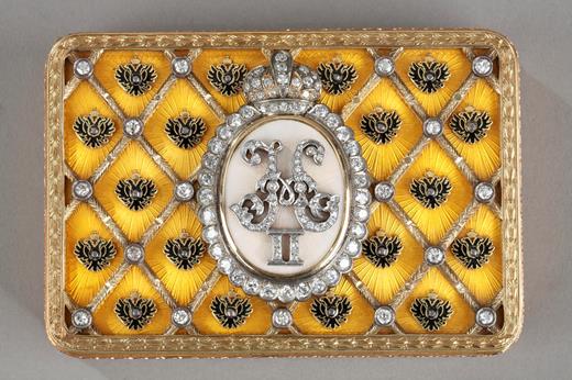 fabergé, box, coronation, Nicolas II, gold, diamonds, enale, yellow, Fedorova, Moscow