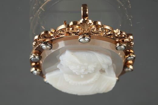 cameo, agata, brooch, Napoleon III, period, 16th century, gold, pearls
