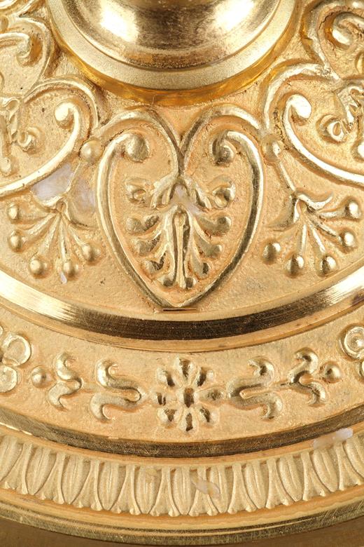 opaline, Charles X, French Restauration, gilded bronze, candelstick, crystal, Saint-Louis, Creusot