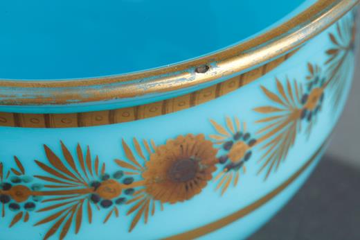 Early 19th Century pair of Blue Opaline Bowls. Charles X.