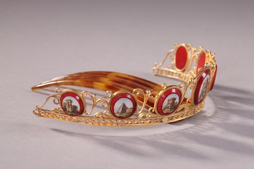 comb, gold, Roma, Crown, Empire, jewlery, Marie-Louis, Micromosaic,Napoleon 1st, Empire, Joséphine