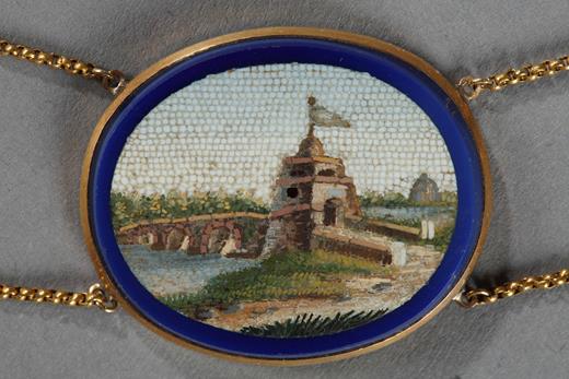 micromosaic, gold, earing, necklace, Empire, Napoléon 1st, Joséphine, Marie-Louise, Louvre; grand tour, Italy