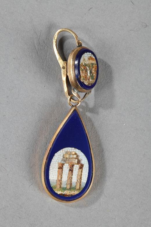 micromosaic, gold, earing, necklace, Empire, Napoléon 1st, Joséphine, Marie-Louise, Louvre; grand tour, Italy