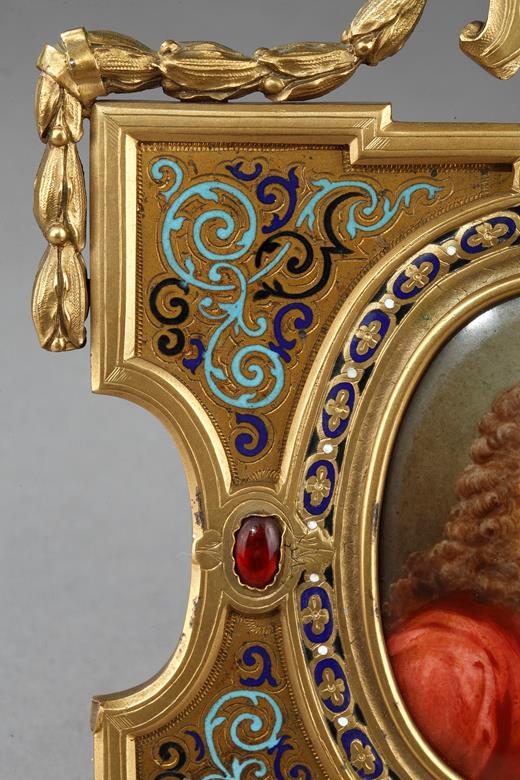 enamel, Giroux, Paris, frame, gilt, bronze, Napoleon III, French