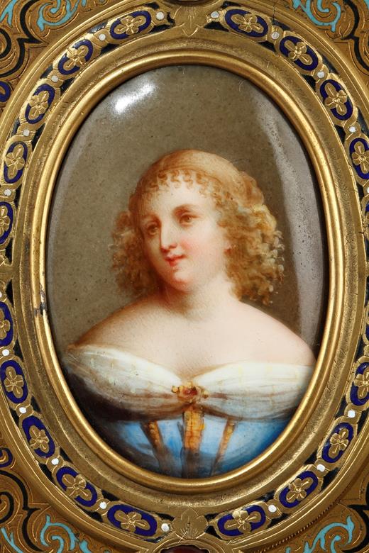 enamel, Giroux, Paris, frame, gilt, bronze, Napoleon III, French