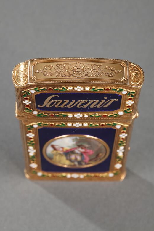 Dance card, enamel, Louis XVI, miniature, gold, ivory, writing, pencil, 18th century.