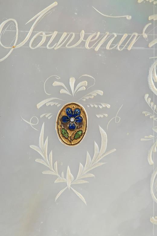 carnet, bal, Charles, X, restauration, 19th, motherpearl, bronze, gilt,  Palais-Royal, pensée, engrave, Paris, souvenir, writting