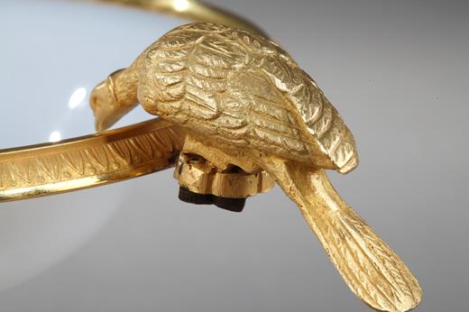 oplaine, bird, gilt, bronze, 19th century, Charles X, Pline, baccarat
