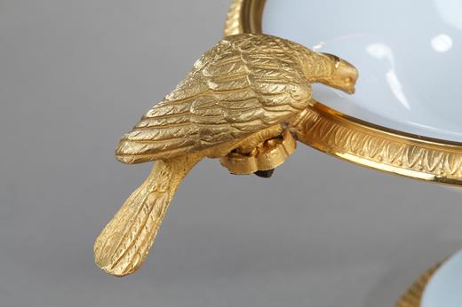 oplaine, bird, gilt, bronze, 19th century, Charles X, Pline, baccarat