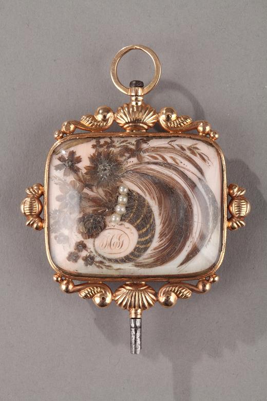 key, gold, clock, watch, 19th century, hair