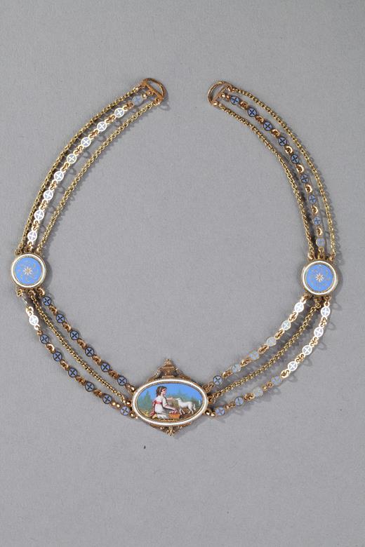 necklace, enamel, gold, slave, Empire, 19th century
