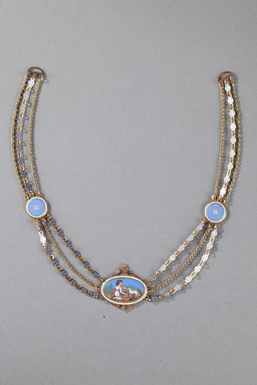 necklace, enamel, gold, slave, Empire, 19th century