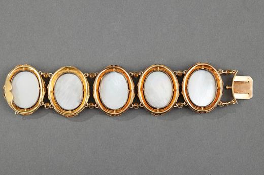 bracelet, enamel, medallion, gold, napoleon III, 19th century