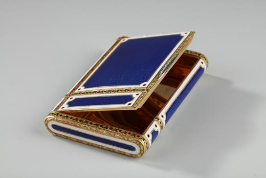 gold, case, blue, enamel, cigarett, 20th century, box
