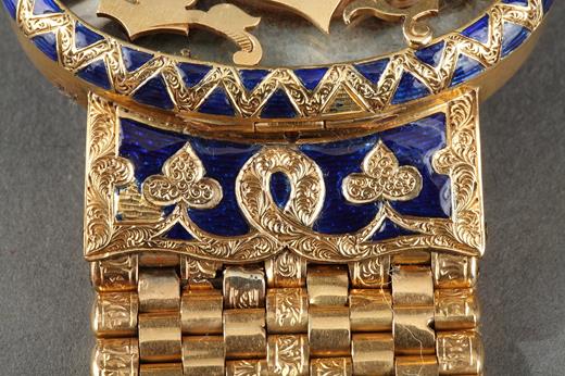 bracelet, gold, portrait, ivory, miniature, enamel, blue, 19th century