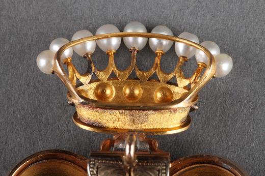 jewel, gold, enamel, pearls, stones, 19th century, chatelaine