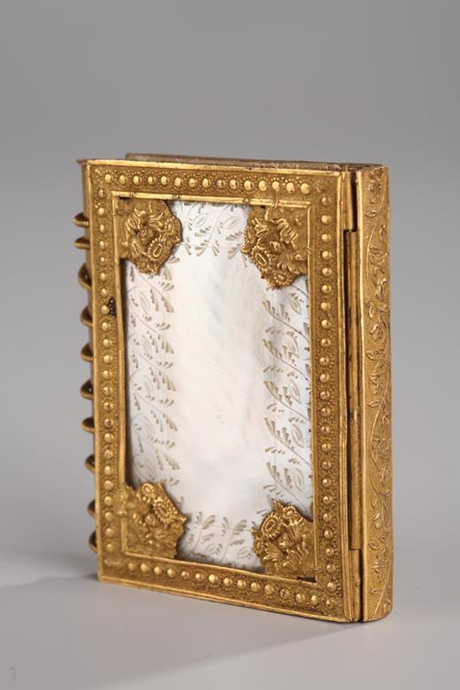 gilt bronze, dance, card, case, 19th century, Charles X, mother-of-pearl
