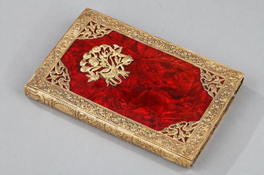dance, card, case, bronze, gilt, lacquer, red, 19th, century, bal
