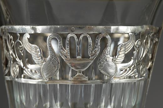 First Empire silver et crystal candy dish. 