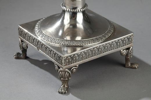 silver, candy dish, crystal, swans, 19th, century, French Restauration