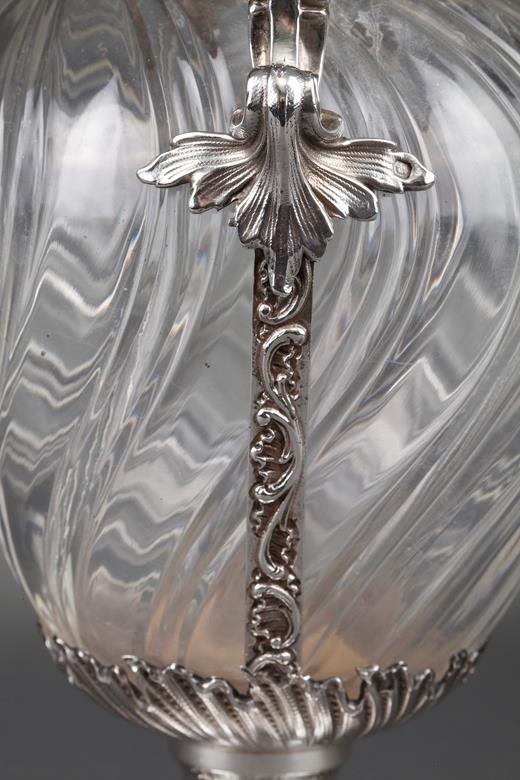 silver, ewer, 19th , century, crystal, 