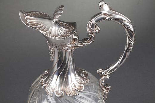 silver, ewer, 19th , century, crystal, 