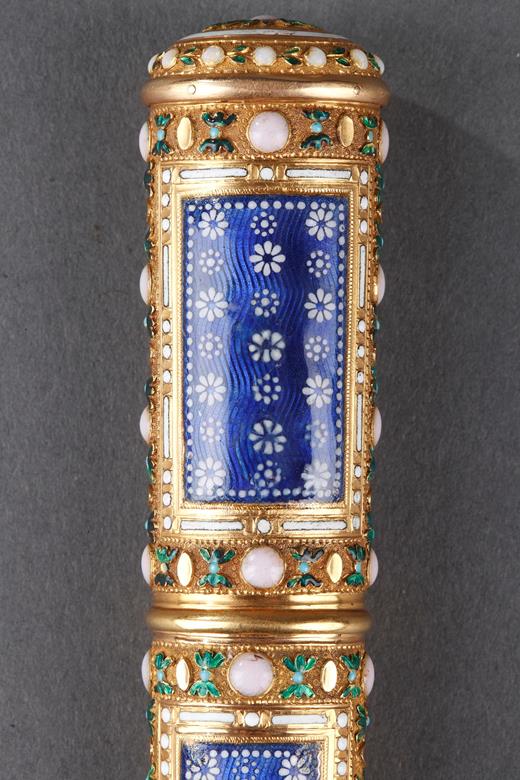 case, gold, seal, enamel, blue, 18th century, Louis XVI