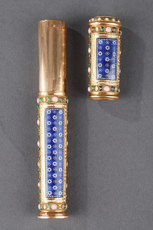 case, gold, seal, enamel, blue, 18th century, Louis XVI