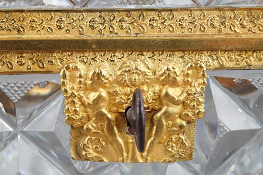 crystal, casket, Charles X, ormolu, gilt, bronze, 19th, century