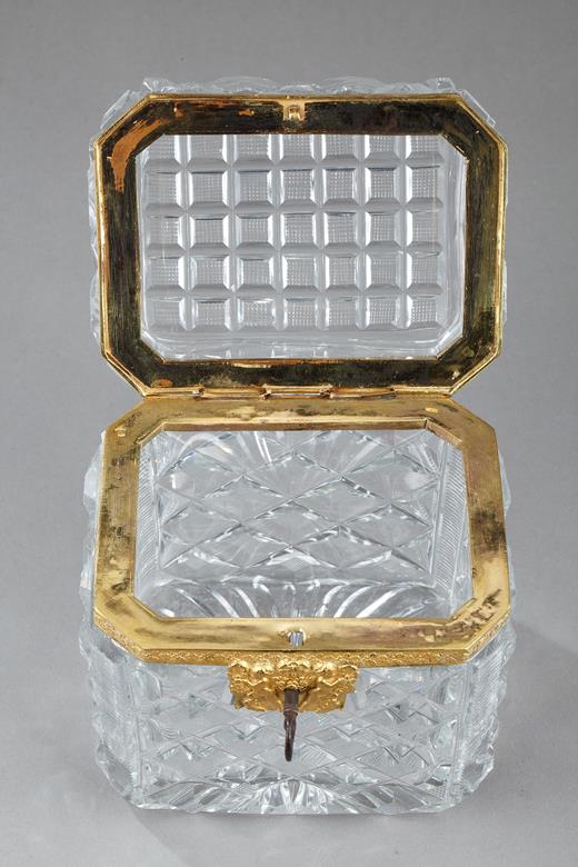 Charles X cut crystal box with ormolu mounts