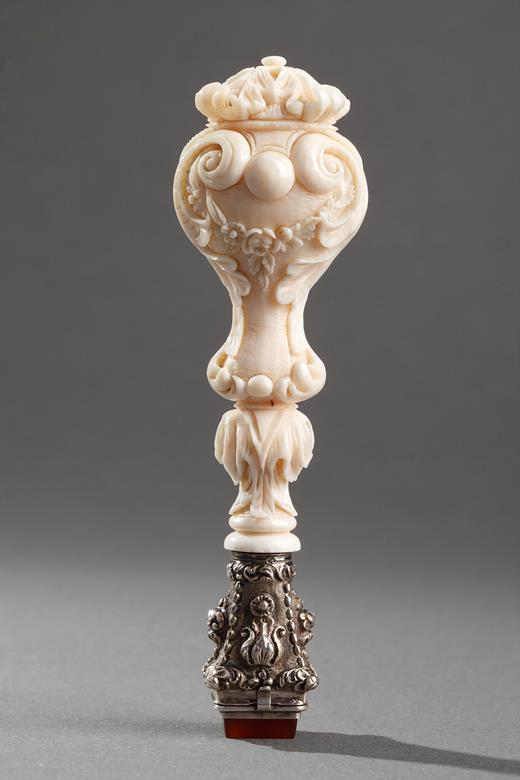 ivory, Dieppe, silver, motto, stone, 19th, century