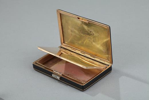 vanity case, gold, box, enamel, art deco, 20th, century, diamond, lipstisk, powder