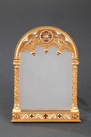 19th century Neogothic Gold and enamel Frame. 