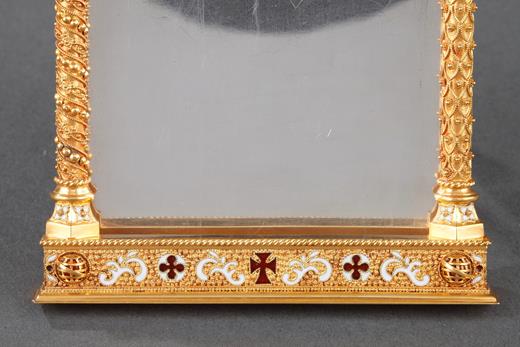 mirror, gold, frame, neogothic, enamel, Vatican, Roma